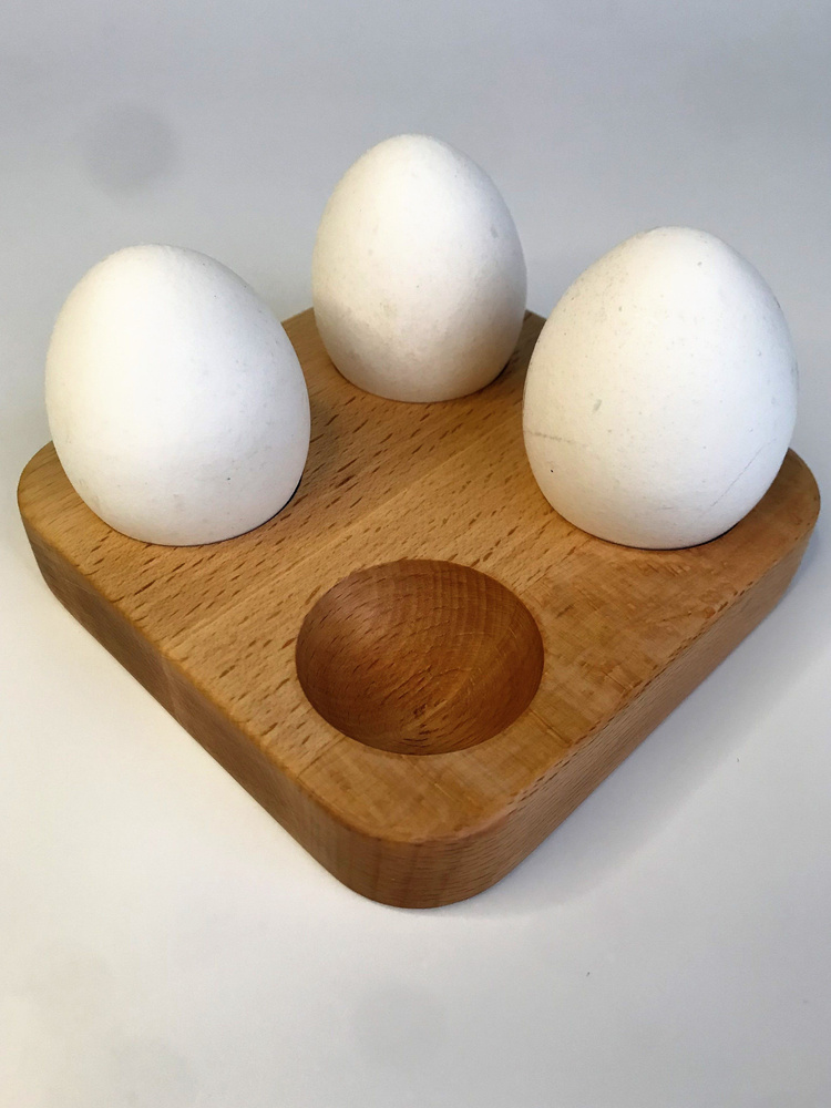 Подставка для яиц деревянная для 4 яиц #1