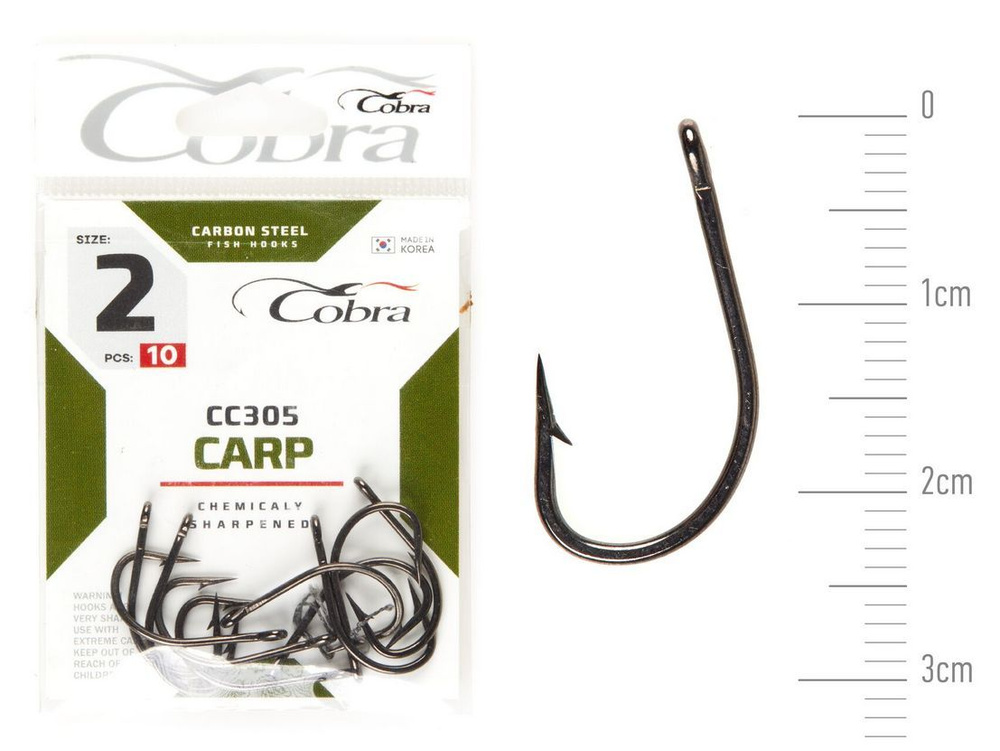 Крючки Cobra CARP сер. CC305 разм. 002 20шт. #1