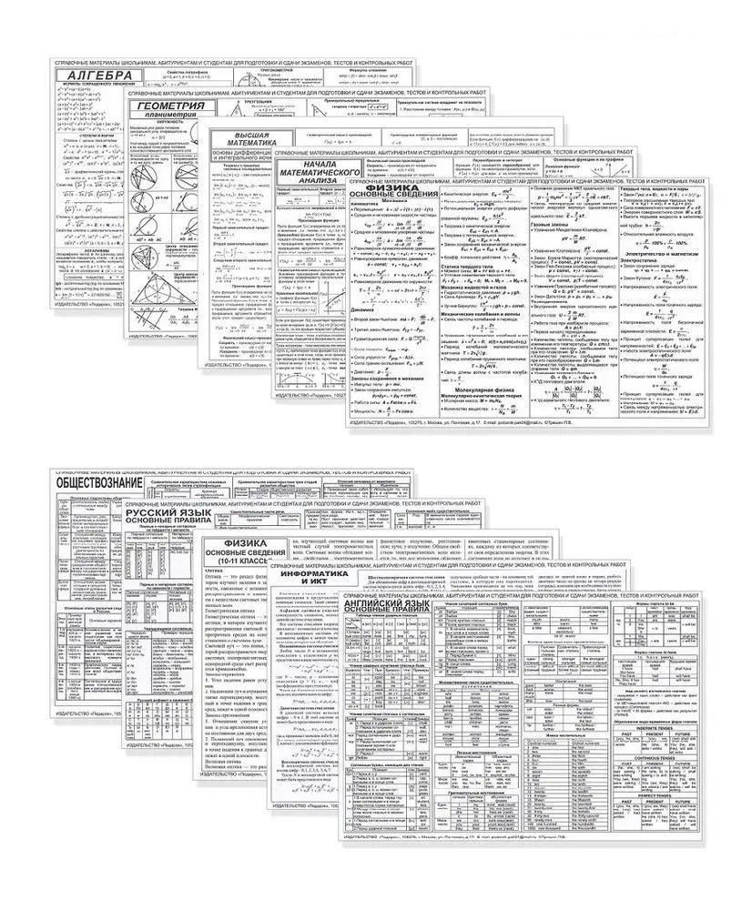 Набор из 10 карточек. Учебное пособие по основным предметам (математика 4  карточки) средней и старшей школы, для поступающих в ВУЗы. Справочные  материалы, ламинатки, шпаргалки - купить с доставкой по выгодным ценам в
