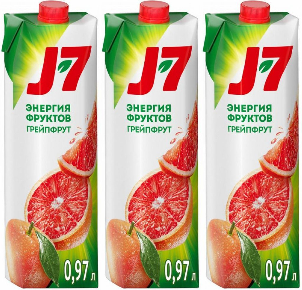 Нектар J7 грейпфрут с мякотью 0,97 л, комплект: 3 упаковки по 970 мл  #1
