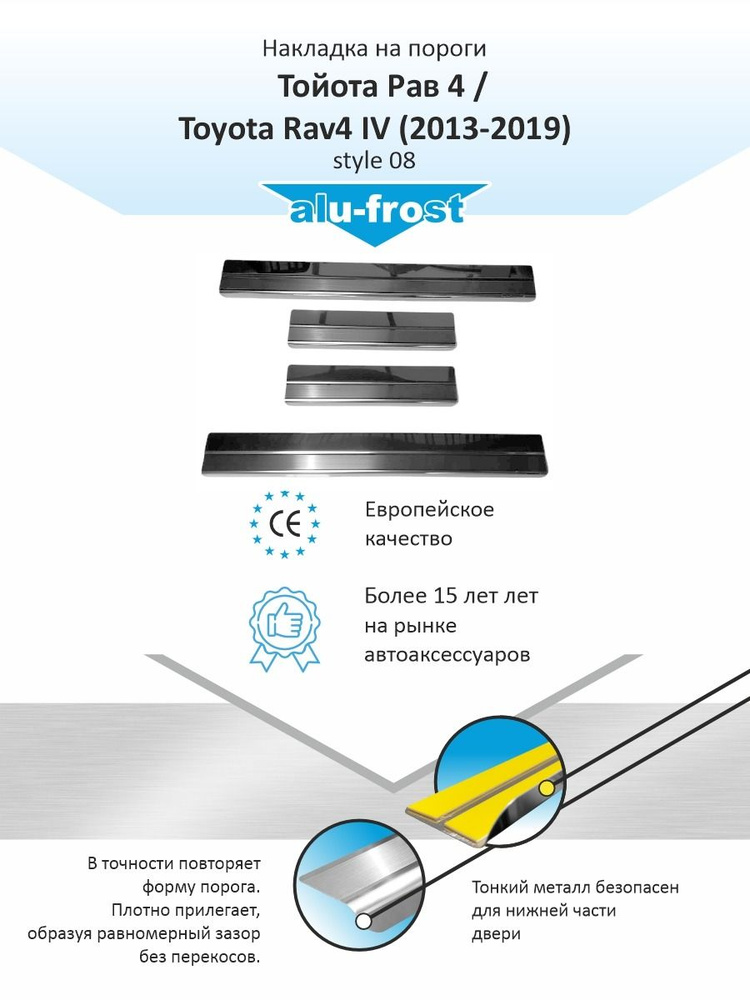 Накладки на пороги для Тойота Рав 4 / для Toyota Rav4 IV (2013-2019) style 08  #1