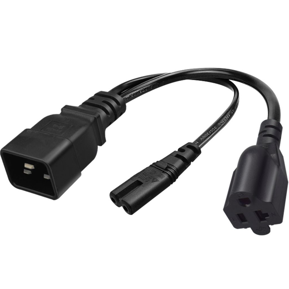 IEC 320 C20 до C7 + 5-20R Шнур питания Мужской Y-разветвитель Адаптер ...