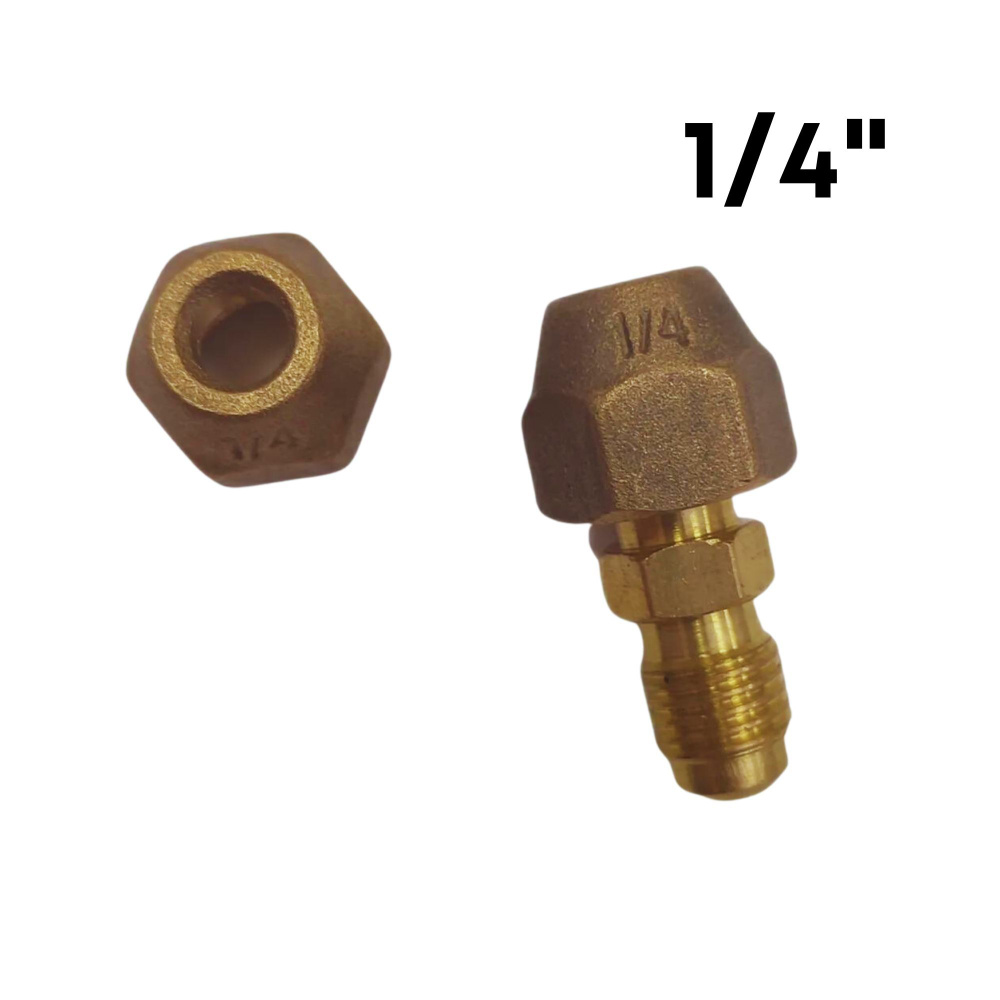 Комплект для соединения медной трубы 1/4" / штуцер + 2 гайки, Kompekt 1 ...