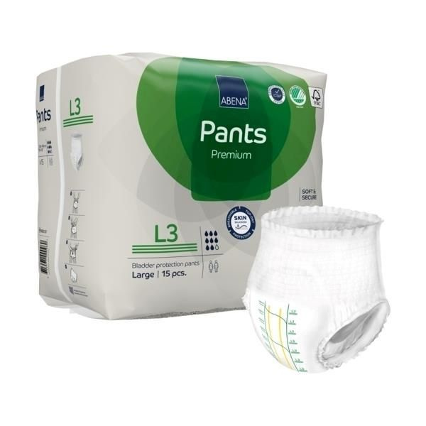 Подгузники трусики для взрослых ABENA Pants L3 Ночные, объем в бедрах 100-140 см 15 шт, дневные подгузники #1