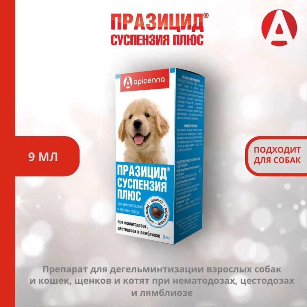 Средство против гельминтов Празицид-суспензия Плюс Apicenna, для собак и  щенков - купить с доставкой по выгодным ценам в интернет-магазине OZON  (1227707604)