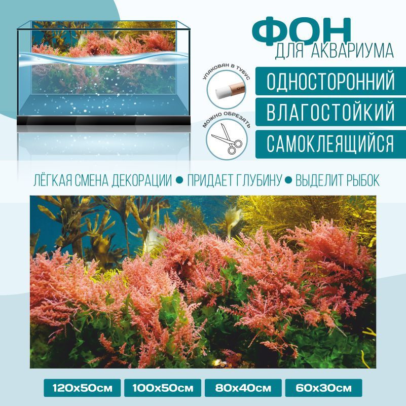 Фон для аквариума ПолиЦентр мир под водой тип 5 односторонний 1000х500 мм #1
