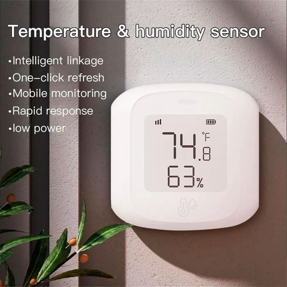 Tuya Smart Zigbee ЖК-датчик температуры и влажности Wirel Detector ...