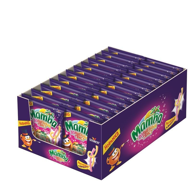 Жевательные конфеты МАМБА Волшебный Твист 24 шт. по 150 гр., Mamba, ассорти вкусов, упаковка, Германия #1