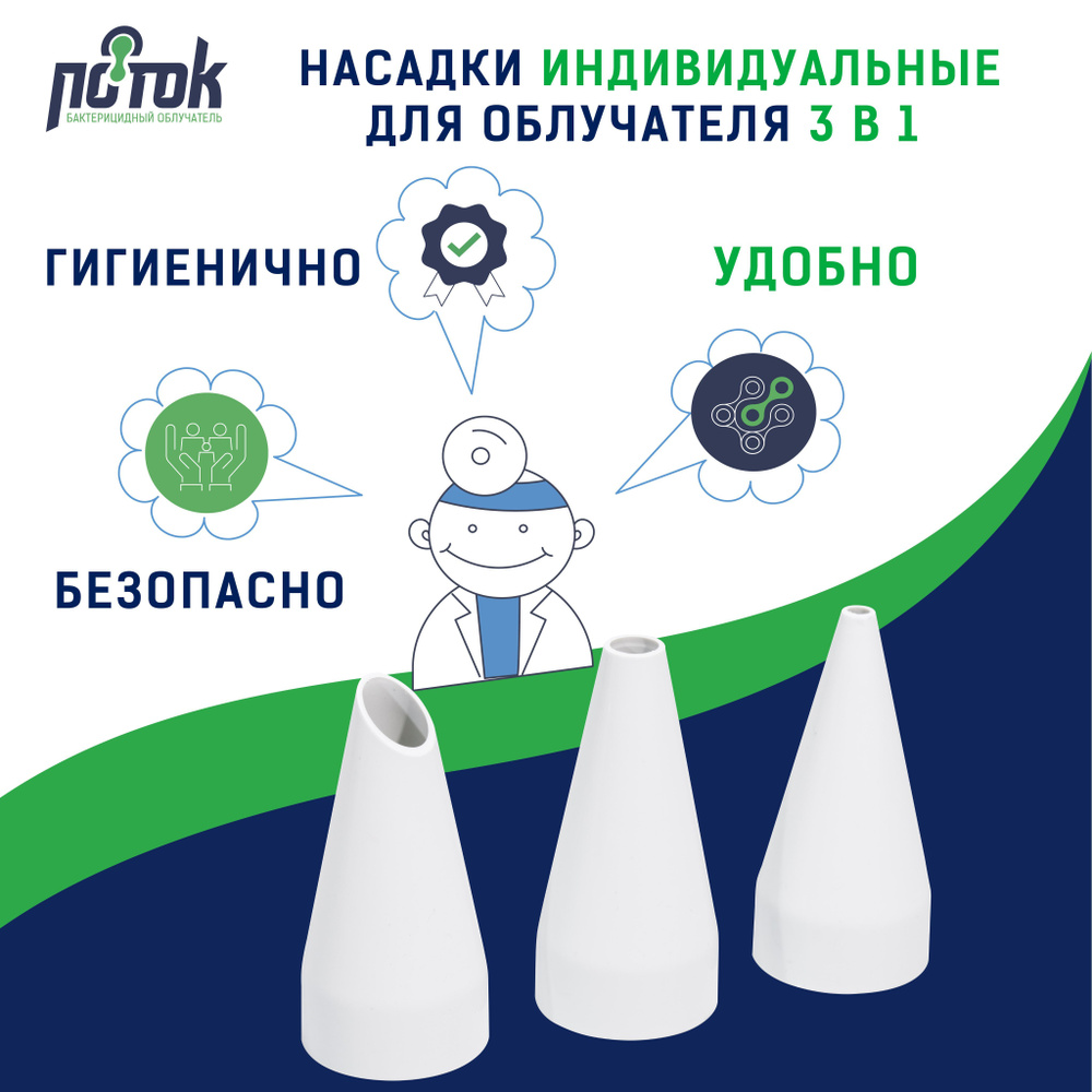 Комплект индивидуальных насадок для ОУФК Поток / 3 в 1 : гигиена ...