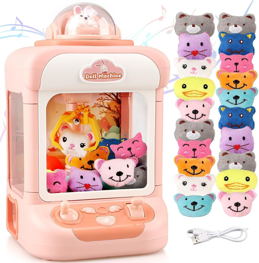 Детский игровой мини-автомат с когтями, 20 мини-игрушек из плюша. - купить  с доставкой по выгодным ценам в интернет-магазине OZON (1298392393)