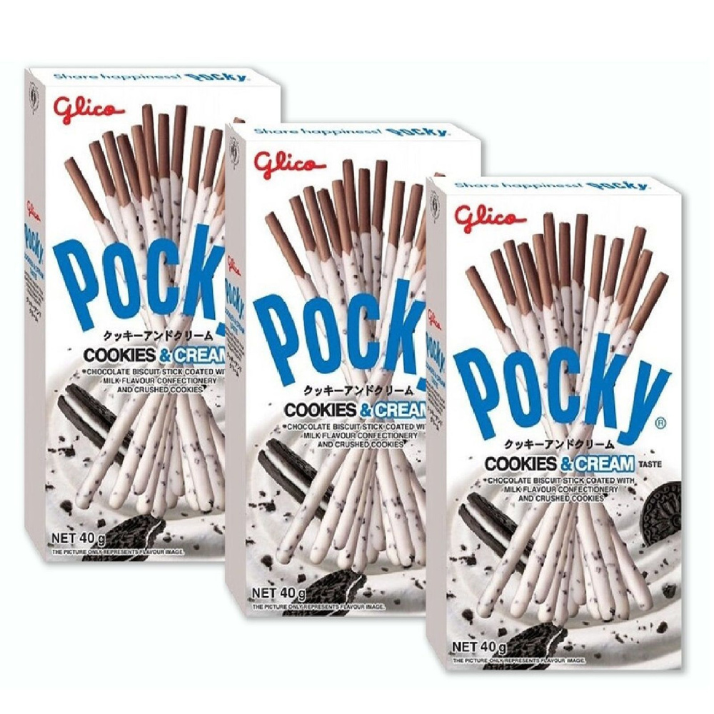 Печенье-соломка POCKY BISCUIT STICK Cookies&Cream 3 уп по 42гр #1