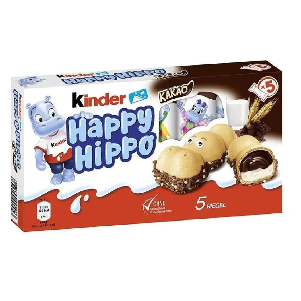 Конфеты Kinder Happy Hippo Cacao 104гр #1