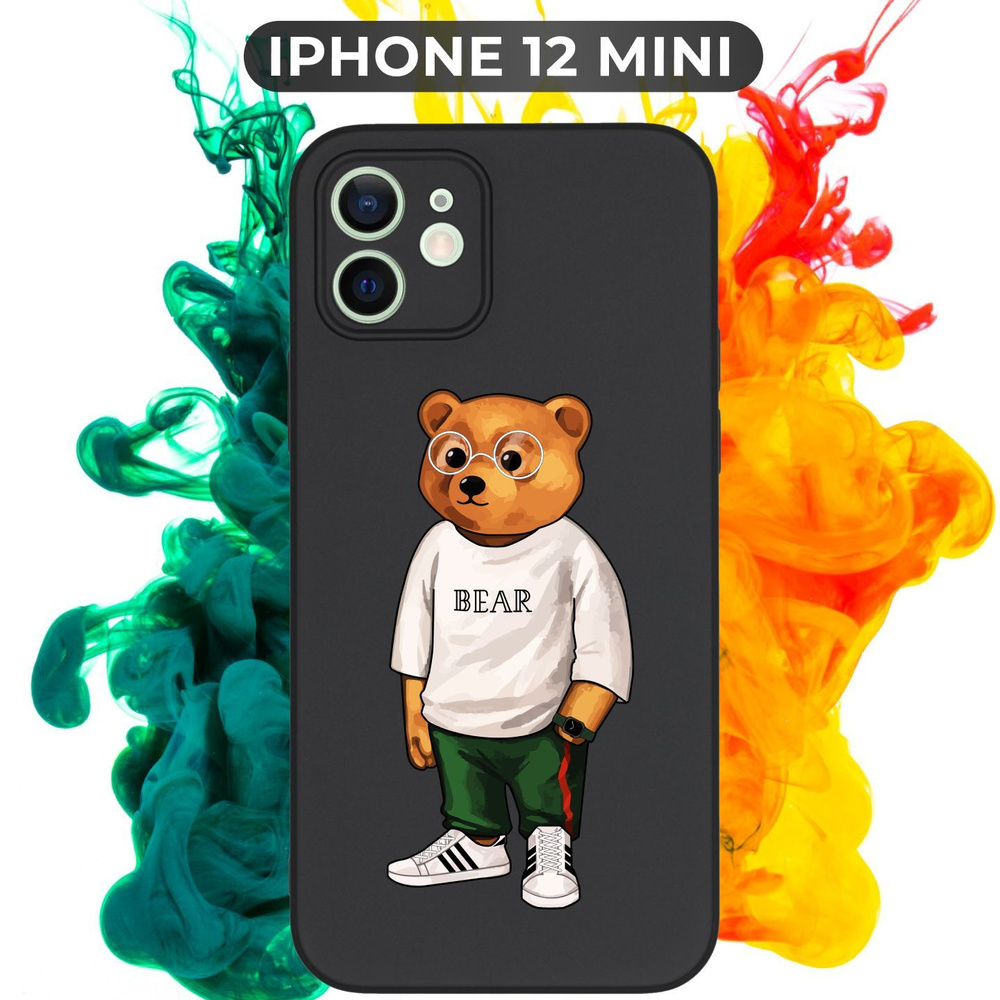 Силиконовый,защитный чехол с рисунком Bear/Медведь на Apple IPhone 12 Mini  / Айфон 12 Мини - купить с доставкой по выгодным ценам в интернет-магазине  OZON (673533695)