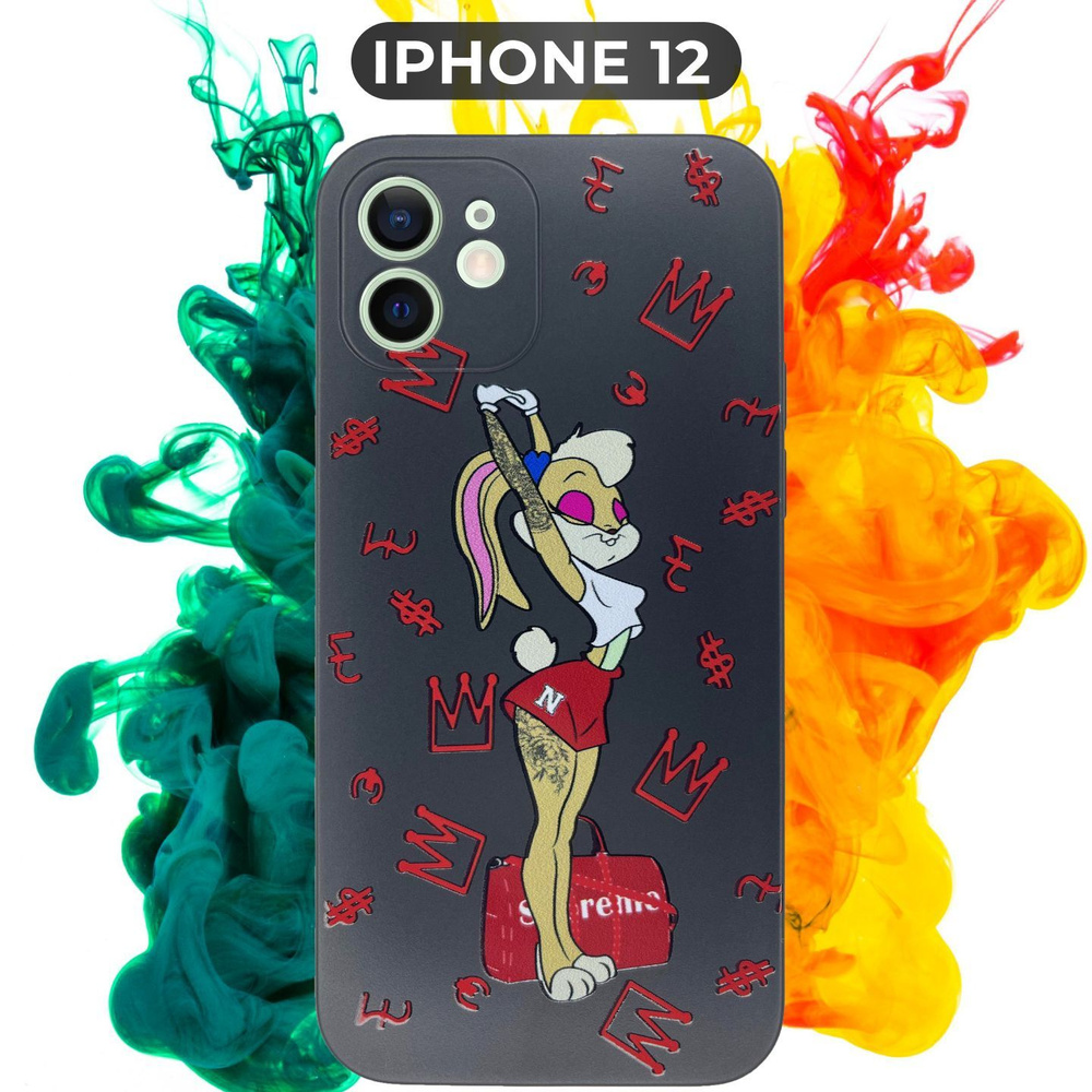 Силиконовый,защитный чехол с рисунком Lola Bunny Supreme/Лола Банни Суприм  на Apple IPhone 12 / Айфон 12 - купить с доставкой по выгодным ценам в  интернет-магазине OZON (693146026)