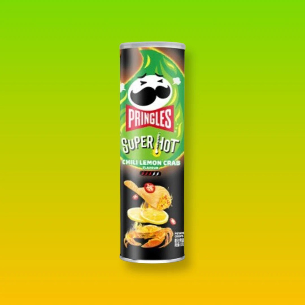 Картофельные чипсы Pringles Super Hot Chili Lemon Crab / Принглс Очень ...