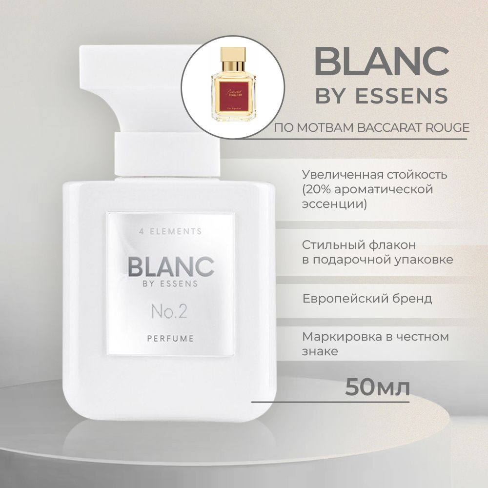 Духи BLANC by ESSENS по мотивам Baccarat Rouge 50 мл, Парфюмерия для женщин  и мужчин