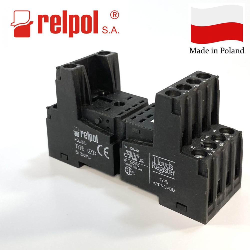 Колодка с винтовыми зажимами для реле серии R4N, T-R4; 852307, GZT4 ...