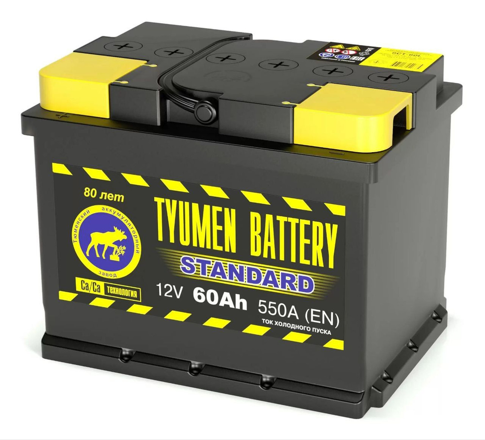 Tyumen Battery Аккумулятор автомобильный, 60 А•ч, Прямая (+/-) полярность