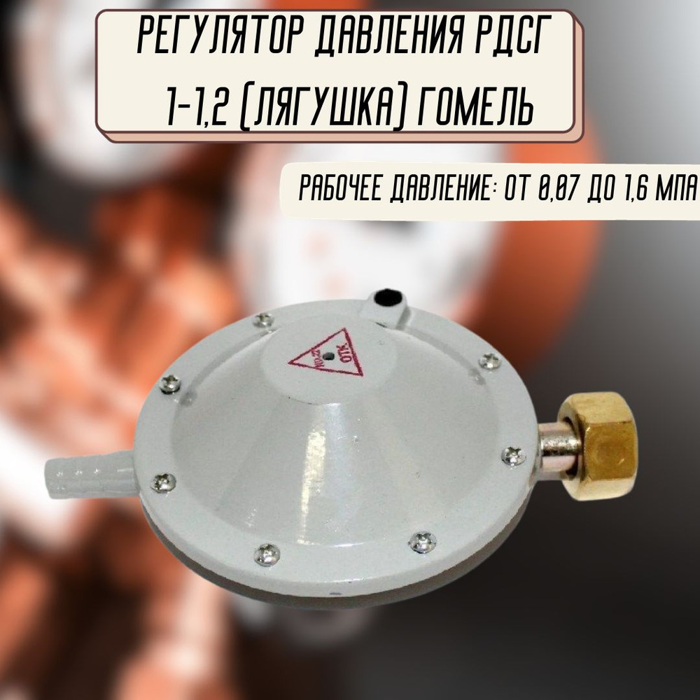 Редуктор регулятор давления газа для газового балона объемом от 5 до 50  литров РДСГ 1-1.2 (лягушка) Гомель - купить в интернет-магазине OZON по  выгодной цене (1300506811)