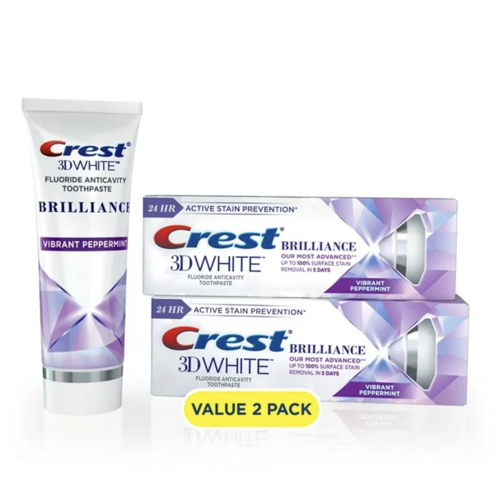 Зубная паста Crest 3D White Brilliance Vibrant Peppermint 99г (2 шт ...