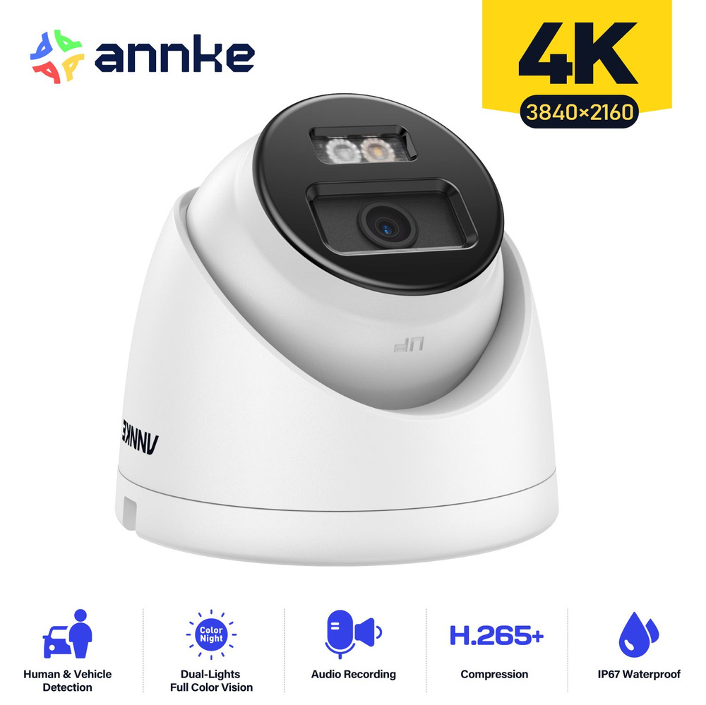 8MP 4K Ultra HD PoE ONVIF PoE IP-камера наблюдения с аудиозаписью  поддерживает TF-карту 256 ГБ, удаленный доступ