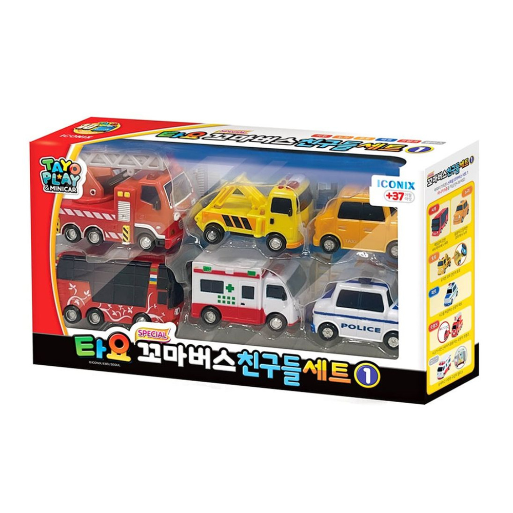 TAyo 6 1 TAYO Little Bus Friends Special 6 pcs Toy Set 1 null OZON 1650288309