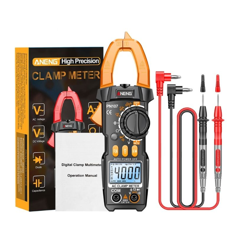 Профессиональный цифровой мультиметр с зажимом и фонариком для ...