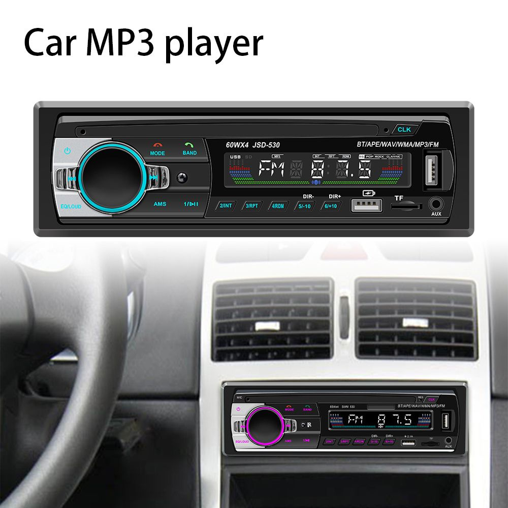 Автомагнитола с Bluetooth 5.0 1 DIN, MP3-плеер, Bluetooth, AUX, USB, TF,  AUX, автомагнитола1 DIN - купить в интернет-магазине OZON с доставкой по  России (1330556559)