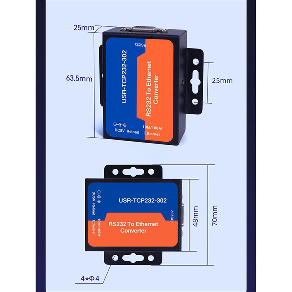 USR-TCP232-302 Порт преобразователя 232 в Ethernet DHCP/DNS - купить с  доставкой по выгодным ценам в интернет-магазине OZON (1380496195)