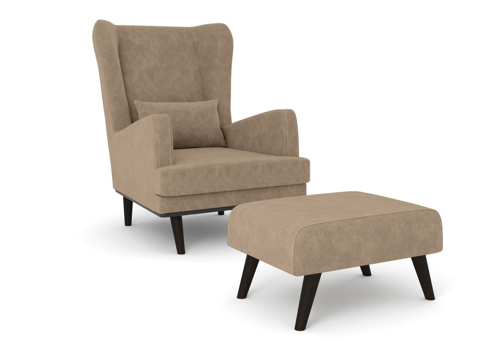 Комплект мягкой мебели ОБСТАНОВКА.РУ, обивка Велюр искусственный, Пуф ...