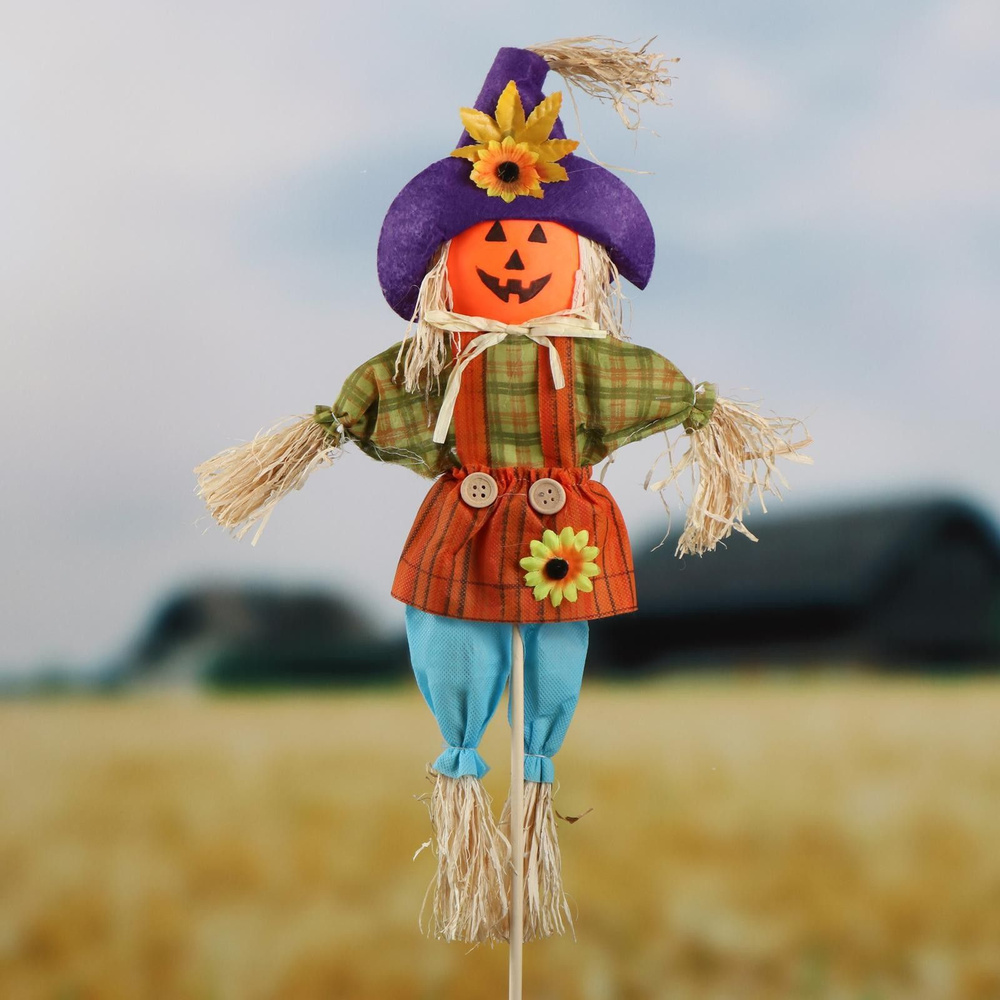 Огородное пугало "Тыква", h - 80 см, МИКС - купить по низкой цене с ...