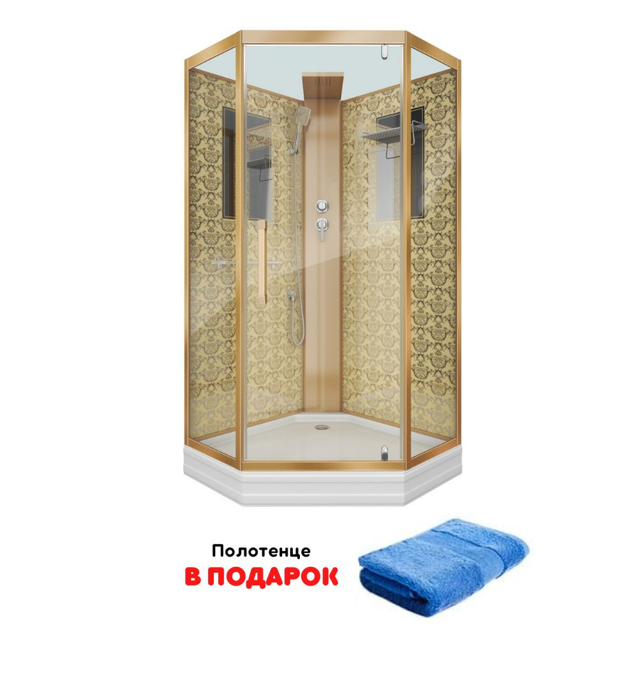 Душевая кабина Niagara Lux NG-7717GBK 100х100 см золото #1