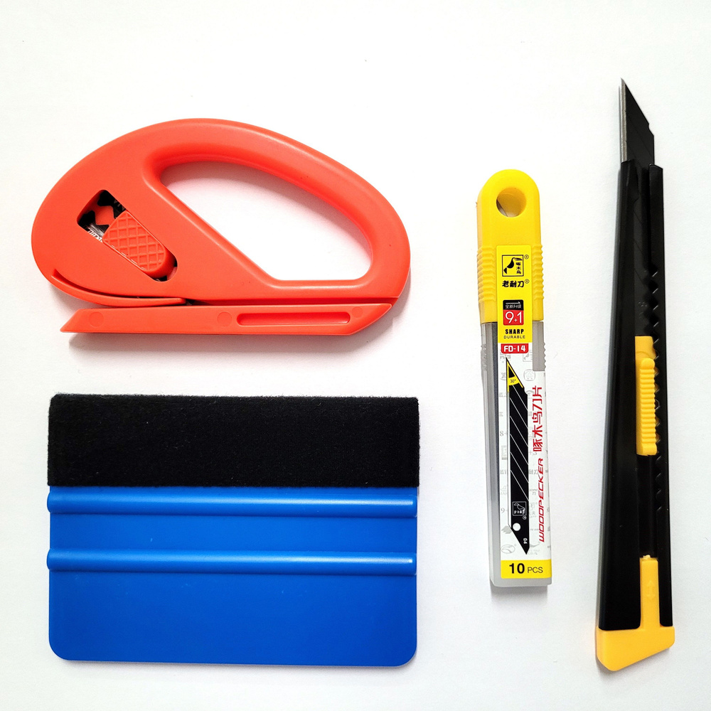 Ракель для пленки + нож + лезвия 10шт + нож-улитка - купить с доставкой ...