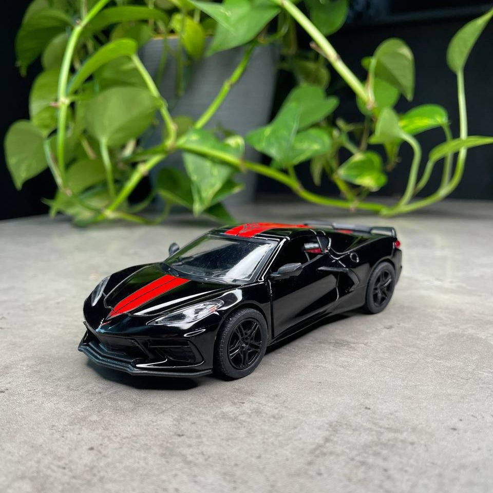 Металлическая машинка Шевроле Корвет Chevrolet Corvette 2021 Kinsmart 1:36 5432DKT инерционная, цвет #1