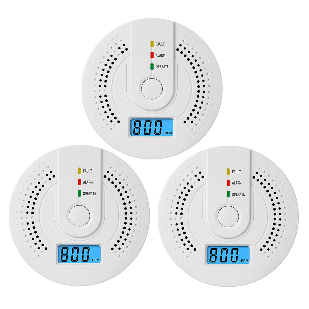 3 упаковки детекторов угарного газа с батарейным питанием.  #1