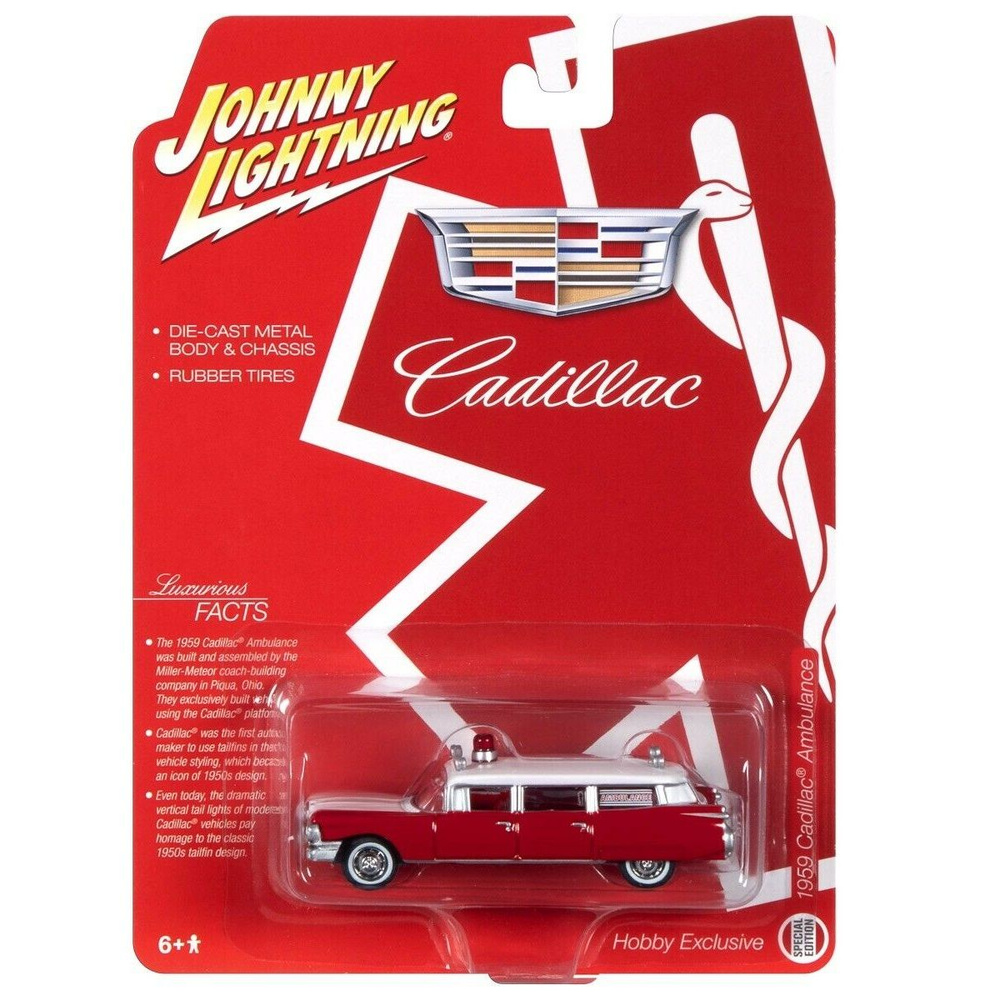 Машинка Johnny Lightning 1/64 JL 1959 Cadillac Hearse Black Chase White ...