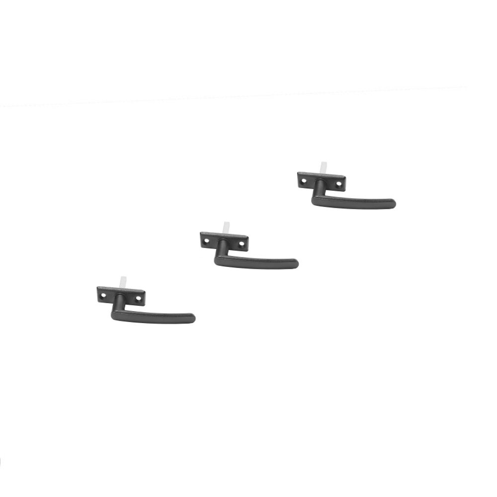 Ручка оконная металлическая для ПВХ/деревянных окон РО-2 черный муар комплект 3 шт  #1