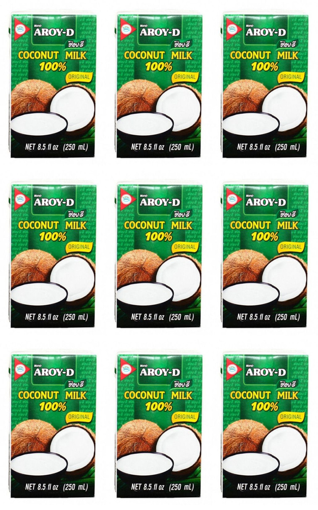 Aroy-D Кокосовое молоко 60%, 250 мл, 9 шт - купить с доставкой по ...