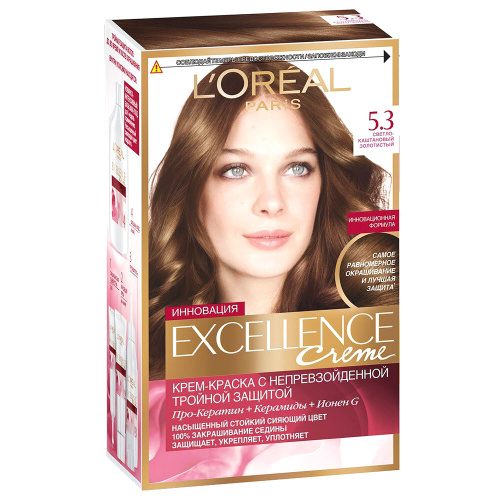 L'Oreal Крем-краска для волос Excellence 5.3 Светло-каштановый ...