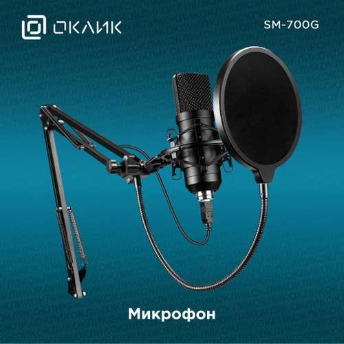 Микрофон проводной Оклик SM-700G 2.5м черный #1