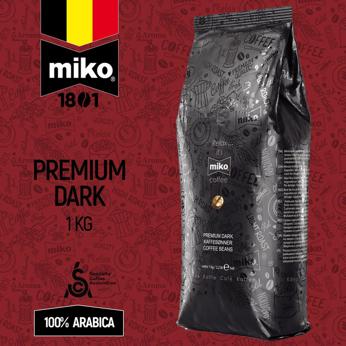 MIKO Premium Dark Кофе в зернах 1 кг. Arabica 100%. Кофе зерновой. 100% ...