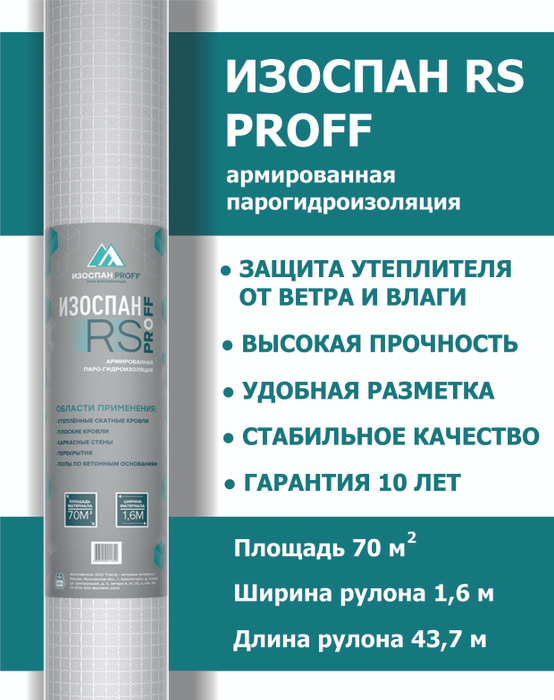 Пароизоляция изоспан rs proff