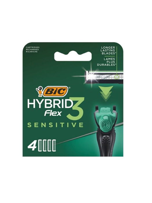 Кассеты сменные для бритвы Флекс Гибрид 3 Сенситив 4 шт 1 уп - купить с ...