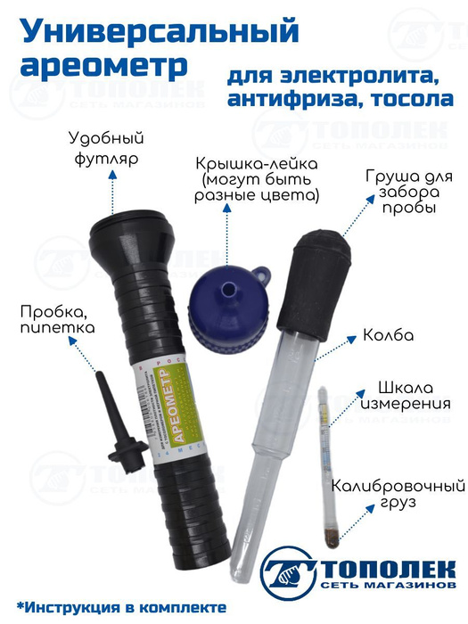 Ареометр для электролита, тосола, антифриза - купить по выгодным ценам ...