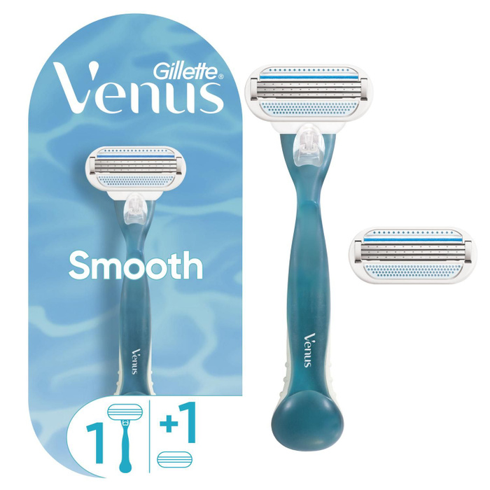 Venus Smooth женская бритва, 2 кассеты, 3 лезвия, повторяющие изгибы ...