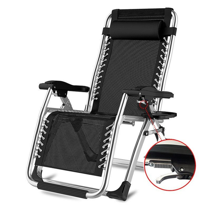 Складное кресло-шезлонг для отдыха / Стул пляжный с регулируемой ...