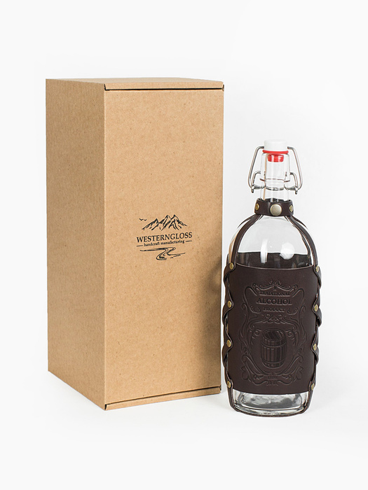 Бутылка для алкоголя в кожаном чехле, 1 литр по выгодной цене в ...