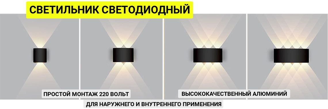 Светодиодный светильник разных размеров и цветов