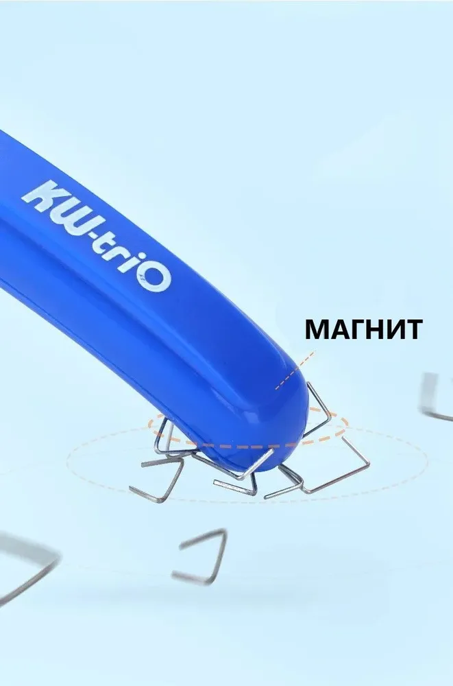 Антистеплер для удаления скоб №10, №24 с магнитом, синий, синий, фото 5