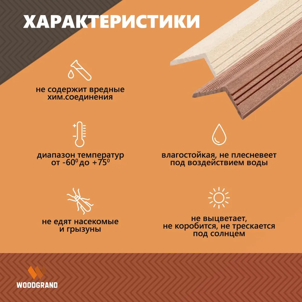 Углы из МПК декоративные (30*50*1000), Орех, 12 шт., 30x50x1000, 12 шт, фото 5
